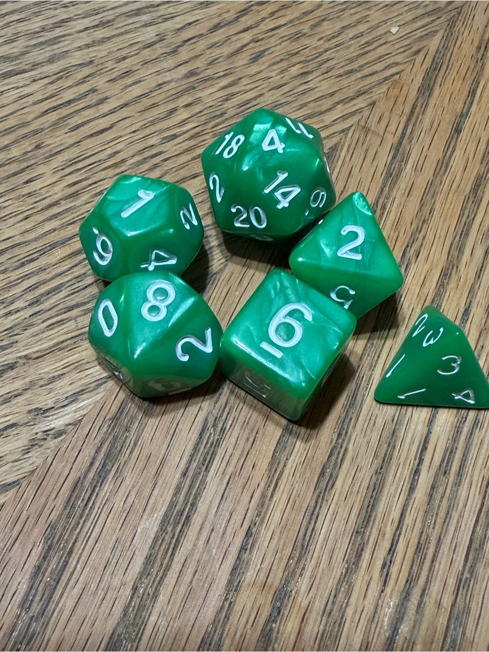 Green RPG Polyhedral Dice Set - Unbranded